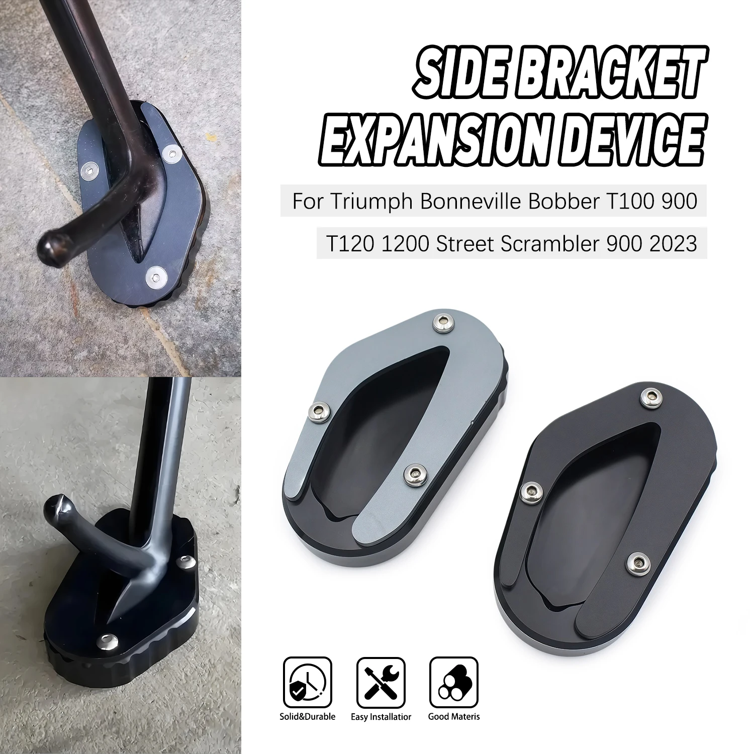 

Side Stand Enlarge Kickstand Sidestand Foot Enlarger For Triumph Bonneville Bobber T100 900 T120 1200 Street Scrambler 900 2023