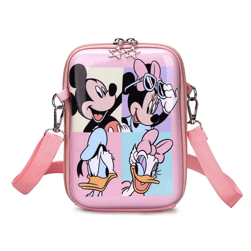 Disney Mickey Minnie Mouse Crossbody Bag Phone Purse Children Crossbody Bags Cartoon Anime Messenger Handbag Hard Wallet Gift