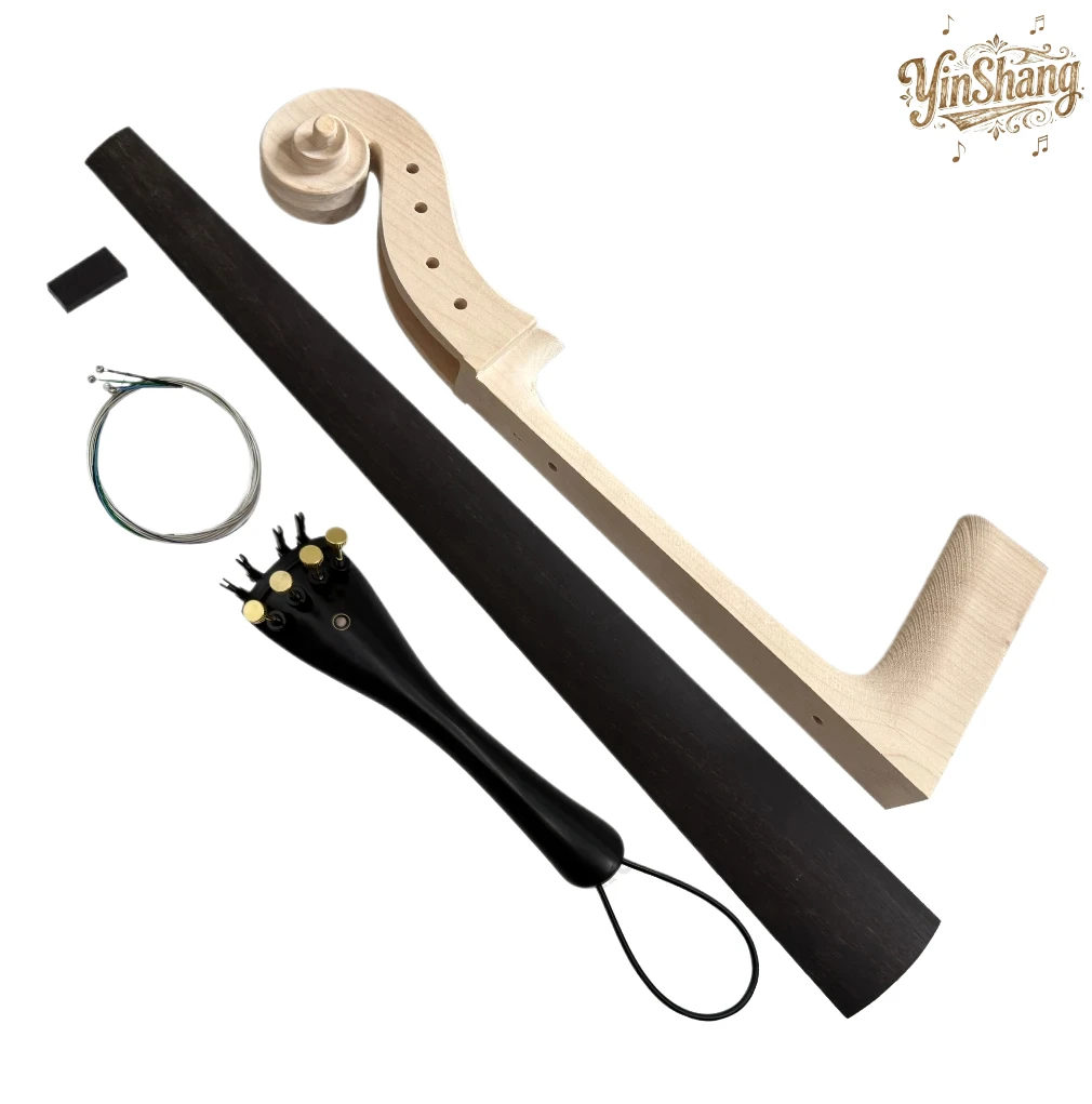 

Set Cello Accessories Maple Wood Cello Neck 4/4 3/4 1/2 Finberboard Pegs Tailpiece Bridge Strings