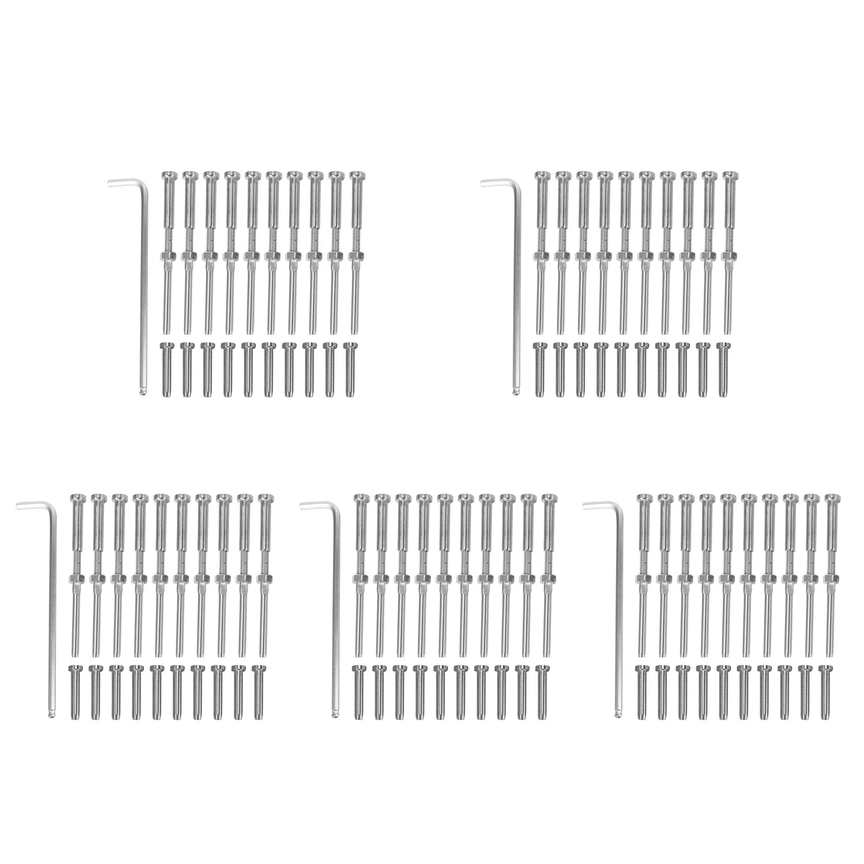 AWAH Stemball Swage e pacchetto combinato terminale di raccordo terminale con perno filettato a testa esagonale invisibile per 1/8 di pollice, 50 paia