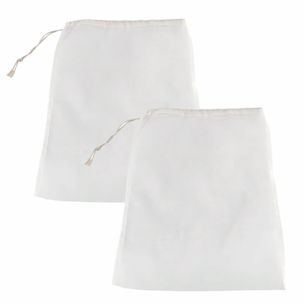 2 pcs Reusable 100 Mesh Home Brew Strainer Bag Food Grade Nylon Fine Mesh Filter Bag Brewing Filter Pouch Bars