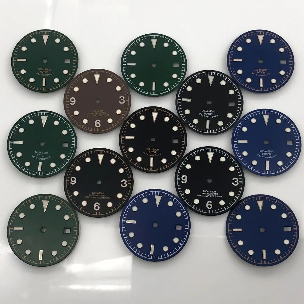 30.5 مللي متر الطلب مضيئة صالح NH35 NH36 ETA2836/2824 Miyota8205/8215/821A Mingzhu2813/3804 حركة أسود بني أزرق أخضر