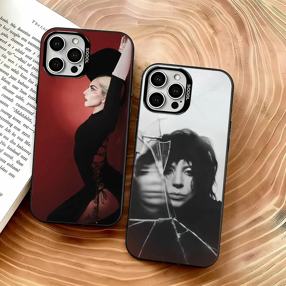 

Lady Gaga Singer Phone Case For iPhone 17,16,15,14,13,12,11 Plus,Pro Max,XS,Colorful Silver Black Cover