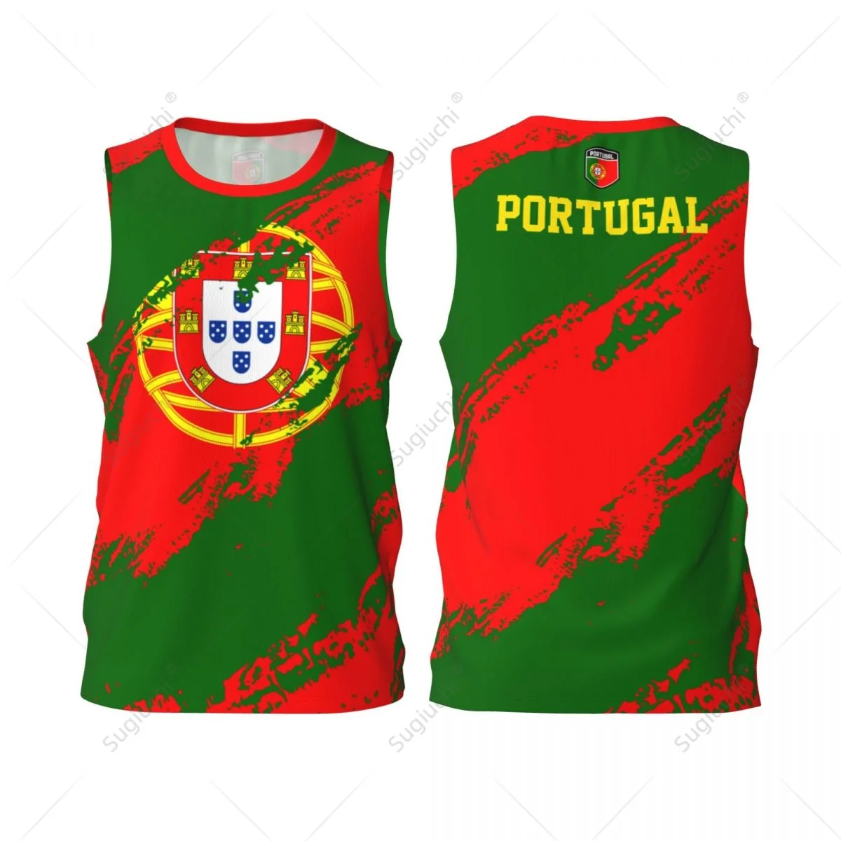 Men Basketball Sports Portugal Flag Running Fitness Multifunction Jersey Sleeveless shirt Custom Name Nunber Exclusive