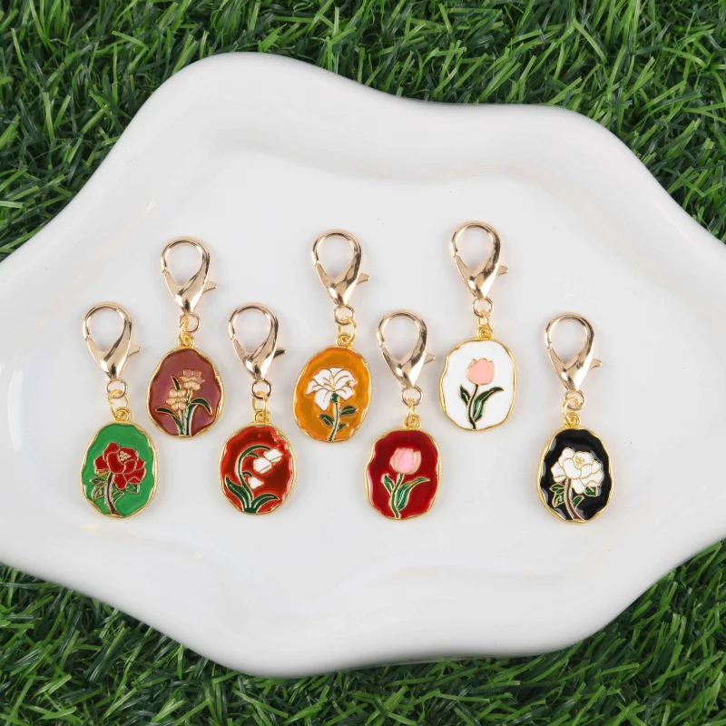 2D 7pcsCompanion Flower Keychain Set，Suitable for Mother's Day、Gifts for long-distance relatives and friends on Father's Day、Fri