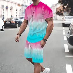 Fashionable New Street Men's Suit 2024 Oversized Men's Loose Top Summer Casual Breathable Refreshing Suit Printed In 3D Color