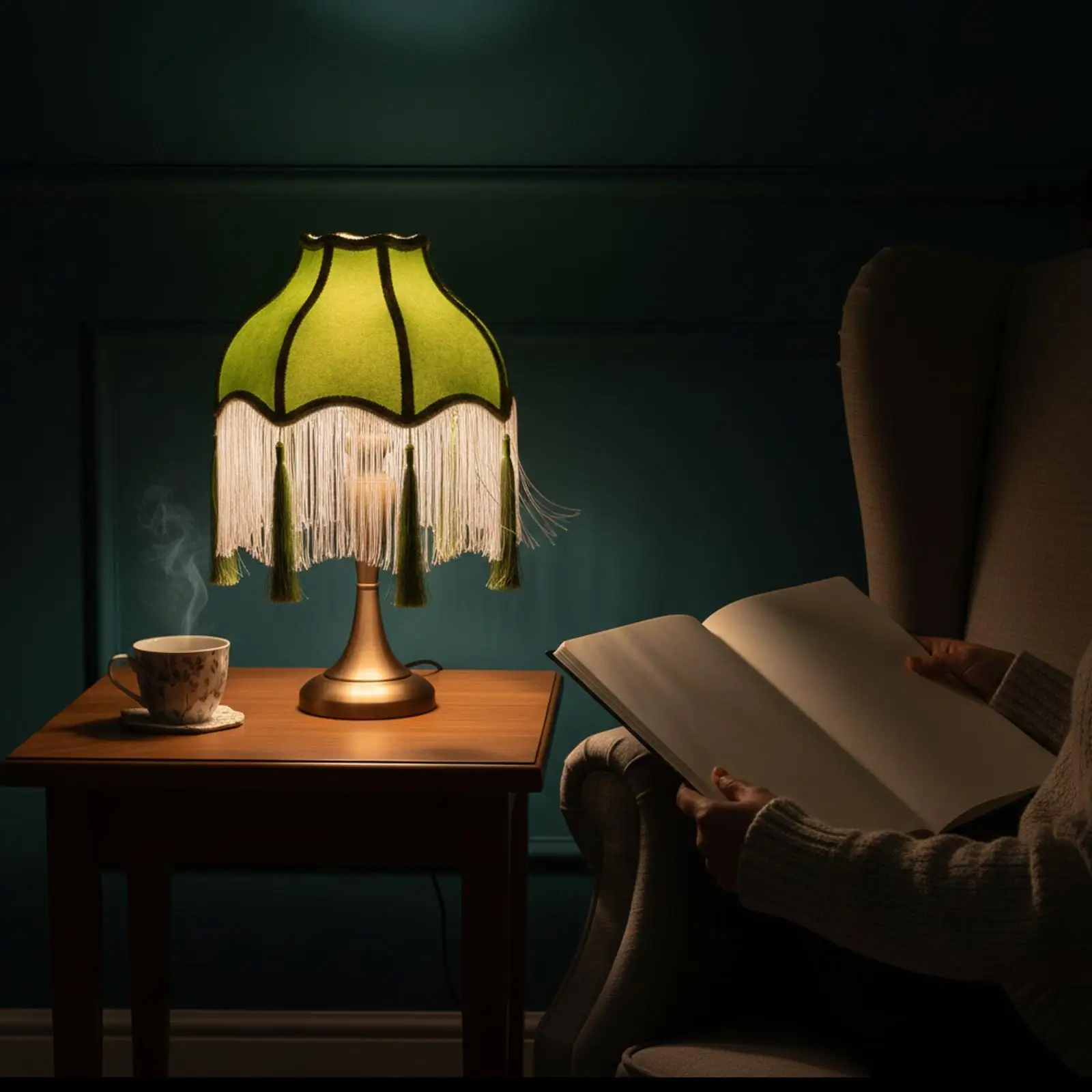 

Викторианский бархатный абажур в форме колокола с декоративной бахромой по краю для настольной или напольной лампы E27