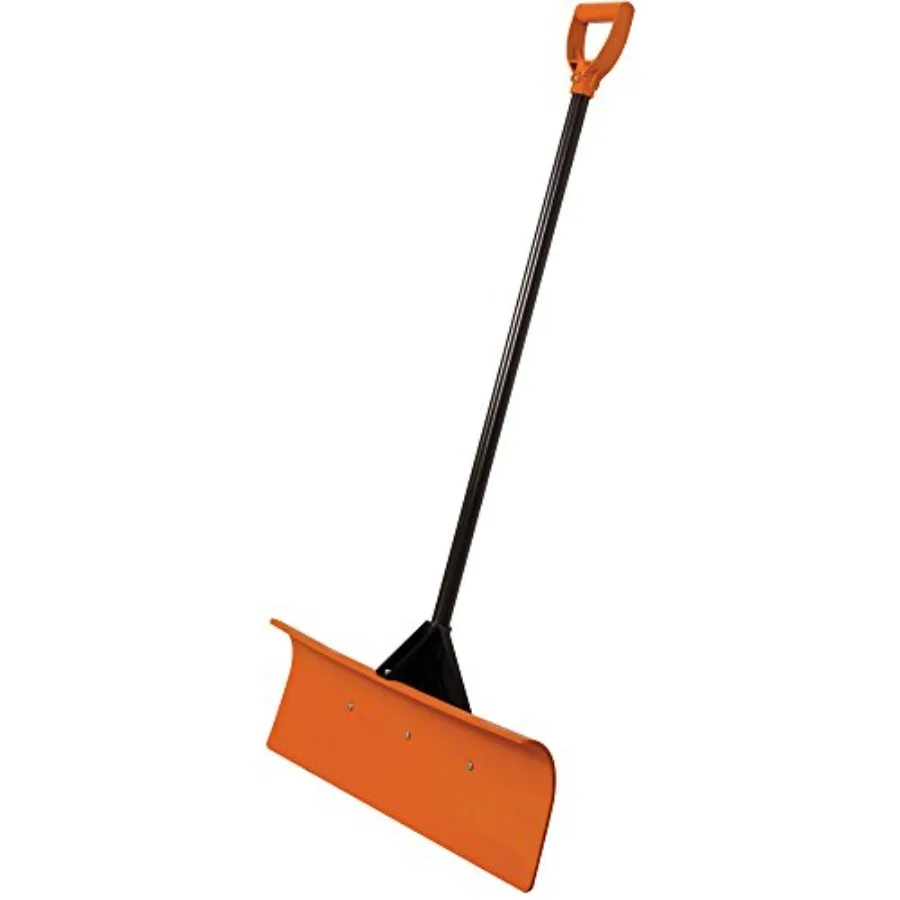 

Poly Snow Pusher/Shovel with D-Grip Fiberglass Handle - 30 Inches Orange