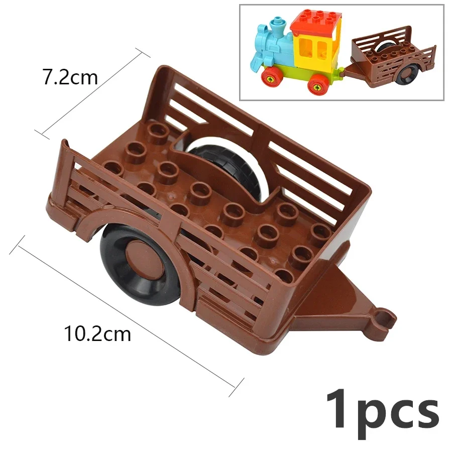 Big Size Building Block Figures Dolls Accessorie Train Car Track Large Brick Bridge Construction Kid Toy Compatible Duploes