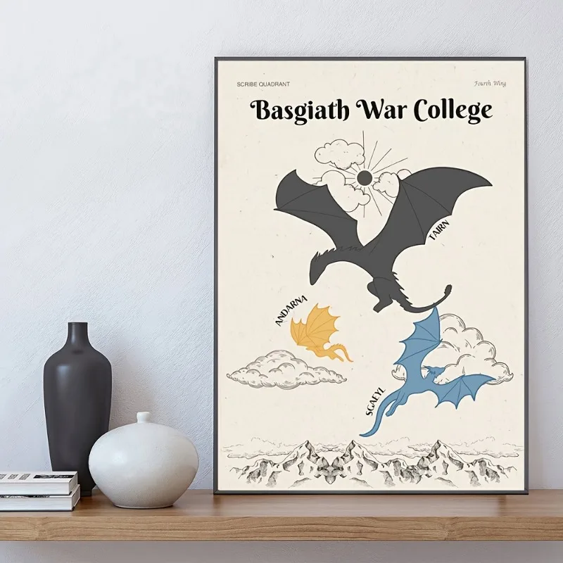 Fantasy Novels Fourth Wing Dragon Poster Wall Art Prints Canvas Painting Wall Decor Bedroom Living Room Home Decor