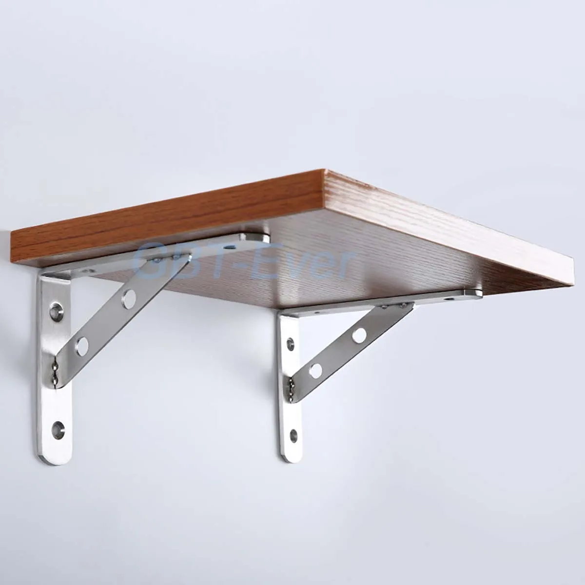 

2Pcs 201 Stainless Steel Triangle Brackets 6-16Inch Wall Shelf Bracket 50kg Heavy Support Wall Mounted Bench Table Shelf Bracket