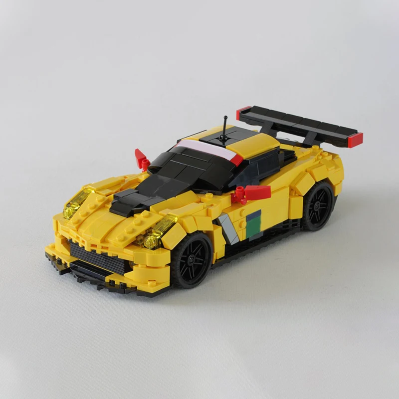 687 Pcs Chevroletes Corvettese C7.R LM GTE Pro Edition Racing Car Track Vehicle MOC diy Model Building Blocks Birthday Toys Gift