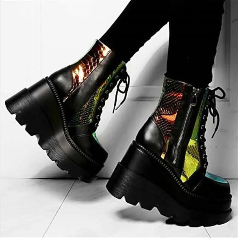 Fashion Plus Size Woman Shoe 2025autumn New Item Women's Thick Soled Ankle Boots Simple Versatile Women Leather Boot Botas Mujer
