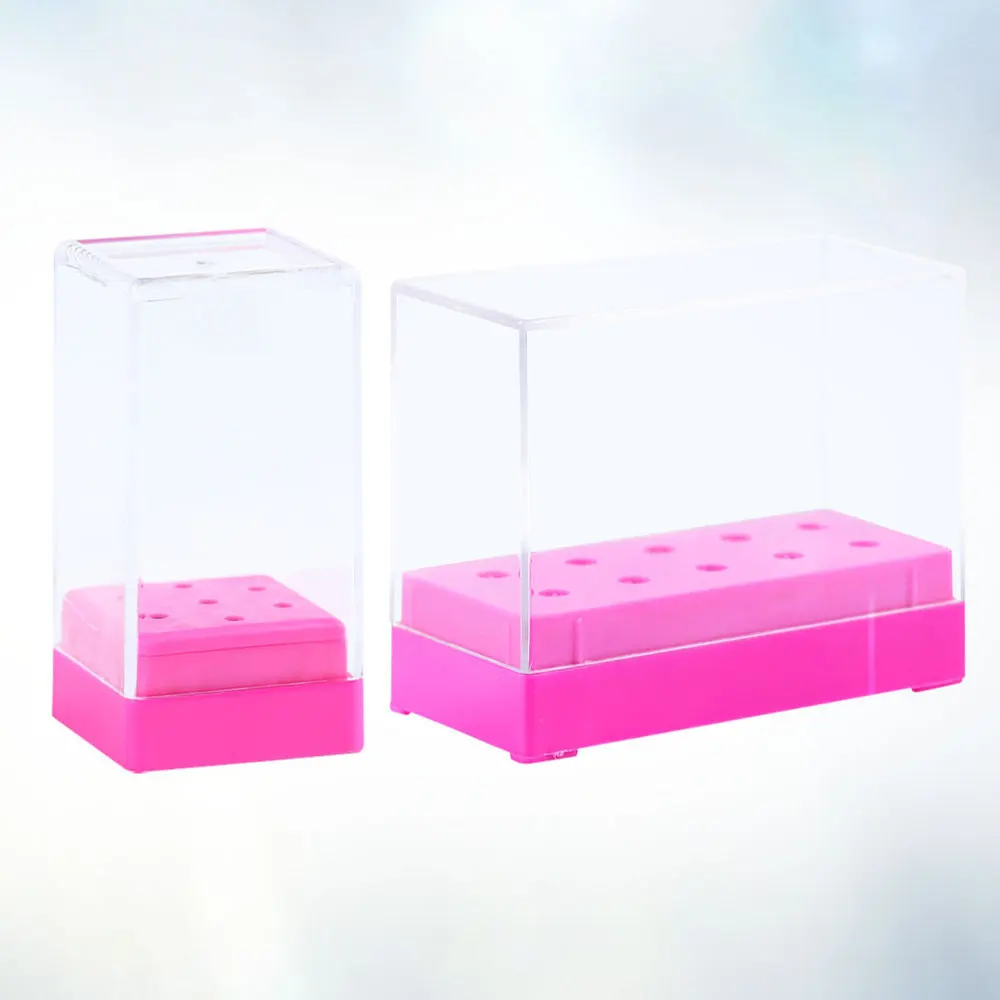 Forets à ongles professionnels, 2 pièces, conteneur Compact de stockage pour Nail Art, fraise, outil de manucure, porte-accessoires