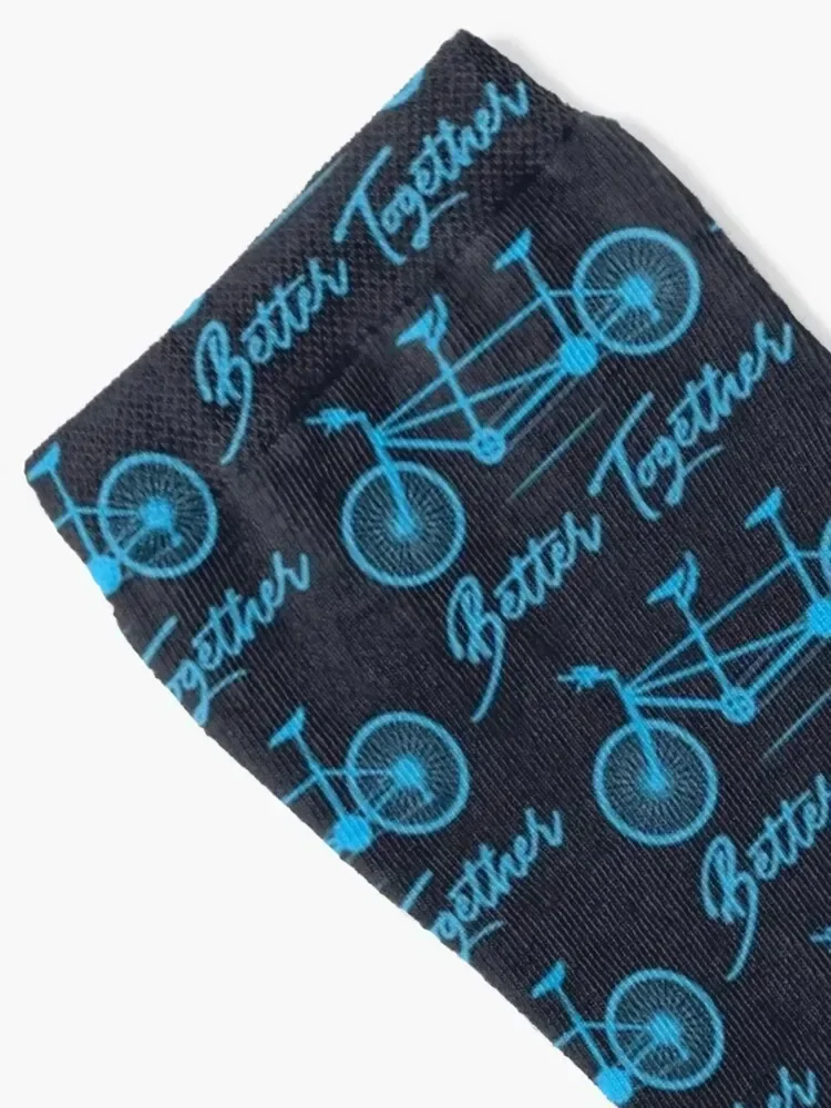 Tandem Bike Better Together Bicycle Design Socks kids cartoon compression Rugby Mens Socks Women's