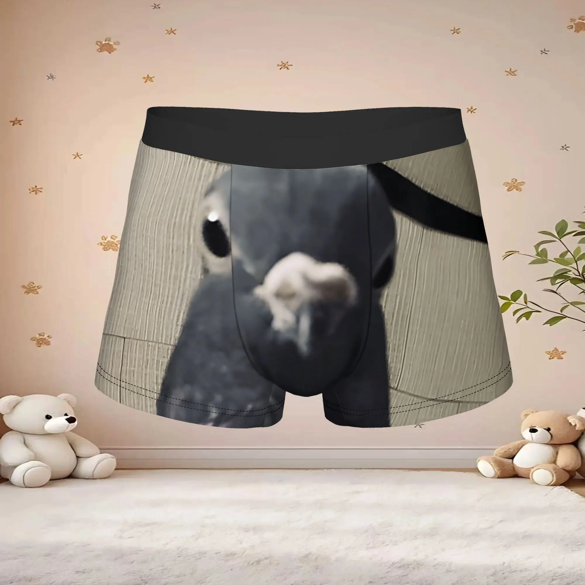 1pc Popular Funny Staring Pigeon Meme  boxers  Novelty Panties Men's Underwear Print Shorts Boxer Briefs
