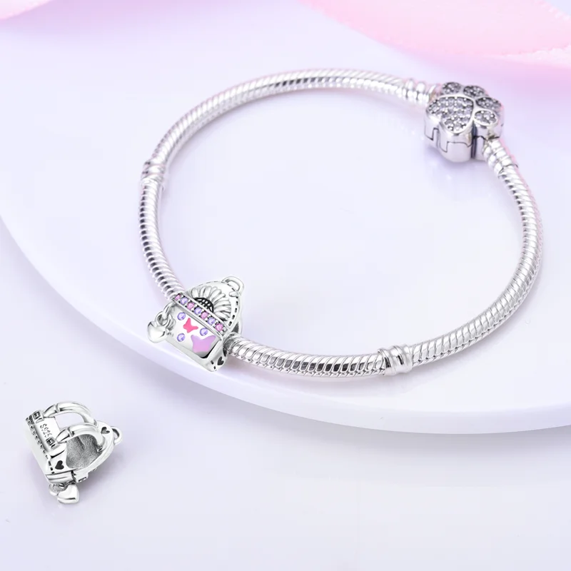 925 Sterling Silver Sunflower Backpack Charms Pendant Fit 3mm Original Bracelet DIY Women Exquisite Anniversary Jewelry Gifts