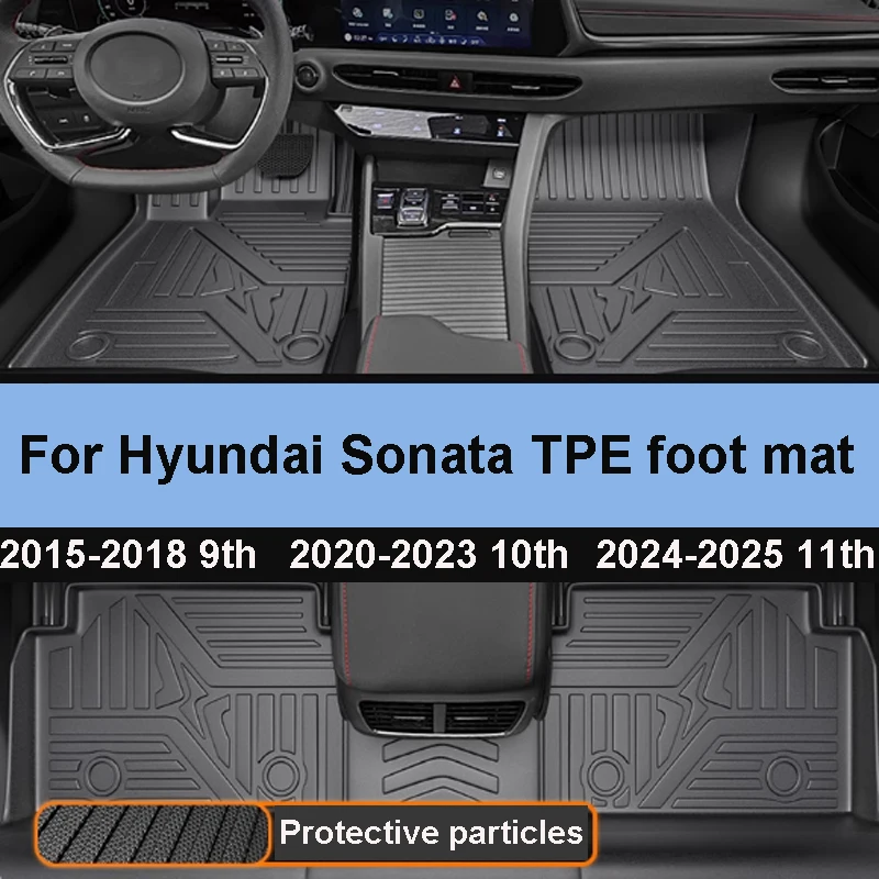Dla Hyundai Sonata 2015-2018 9. generacji/2020-2023 10. generacji/2024-2025 11. generacji Samochodowe maty pod nogi TPE Poprawiające odporność na zużycie Akcesoria ochronne