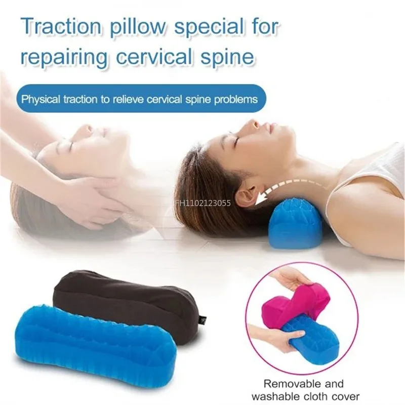 Breathable Cervical Pillow Cervical Spine Neck Protective Equipment Elastic Gel Pillow Multi-Function Orthopedic Pillows Cushion