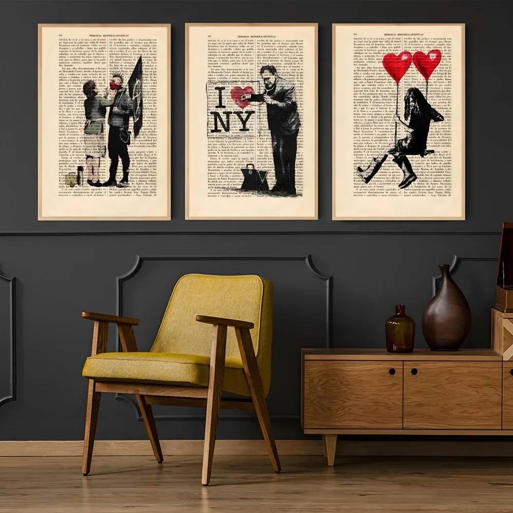 Pop Art B Banksy Abstract Graffiti Poster Paper Print Home Bedroom Entrance Bar Cafe Art Painting Decoration