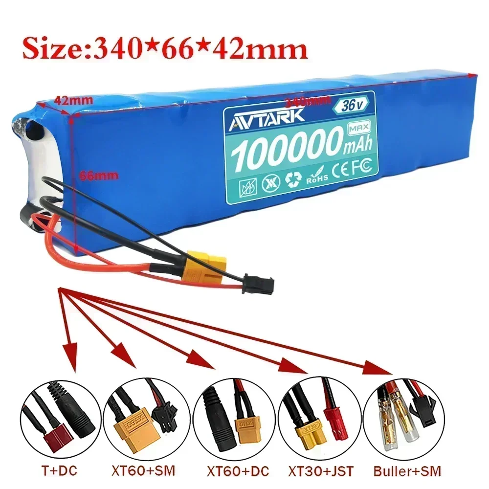 💯36V 100Ah 21700 Rechargeable Lithium Battery Pack 🔋10S3P 500W High Power Modified Bicycle Scooter Electric Vehicle with BMS🔥