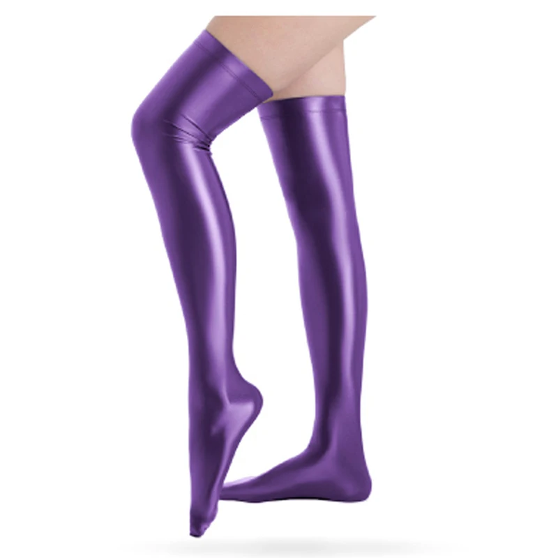 AMORESY-Knee Length Stockings for Women, Opaque, Soft Cosplay, Nylon, Spandex, Over Knee, Shiny, Glossy, High Tights