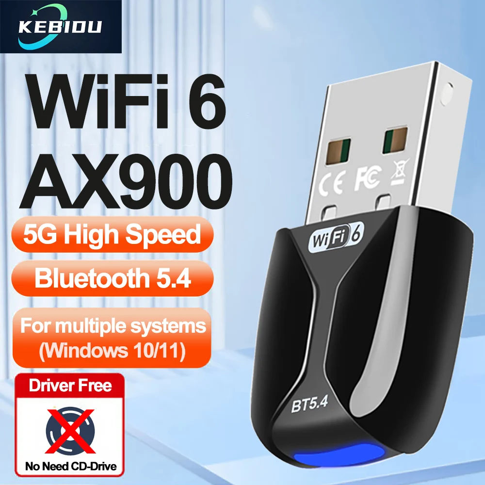 

900 Мбит/с USB Wi-Fi адаптер сетевая карта 2,4G/5Ghz Bluetooth 5,4 Wi-Fi ключ беспроводной приемник для ПК ноутбук Win 10/11 драйвер бесплатно