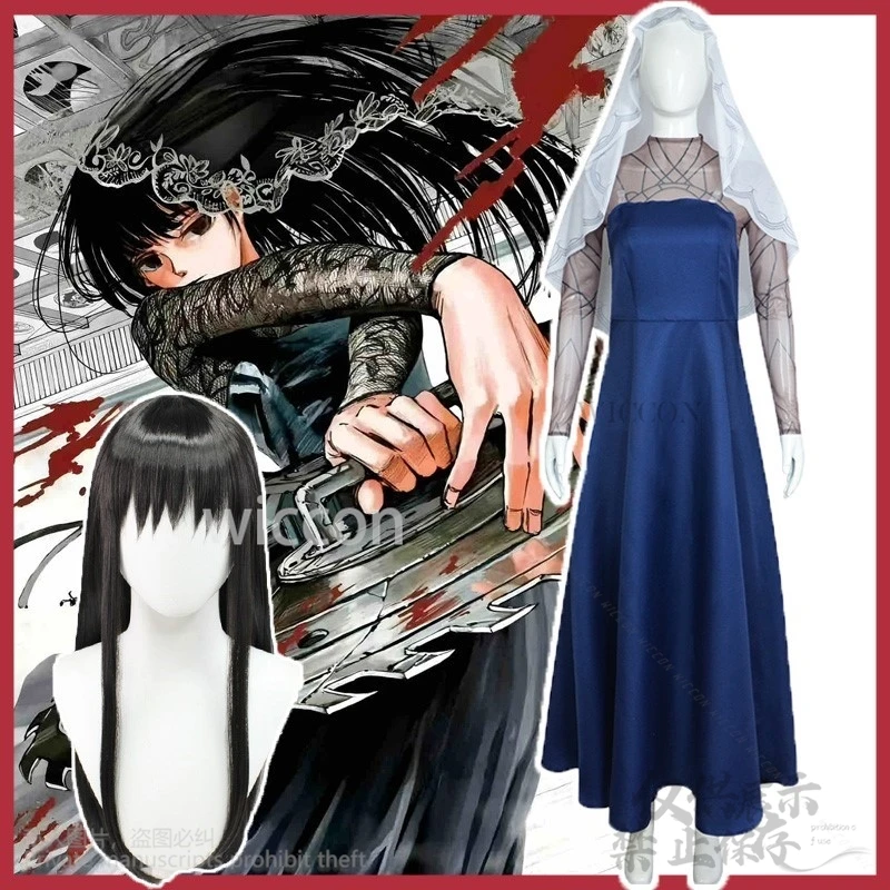 

SAKAMOTO DAYS New Anime Cosplay Osaragi Costume Dress Wedding Wear Lolita Long Black Wigs For Halloween Christmas Customized