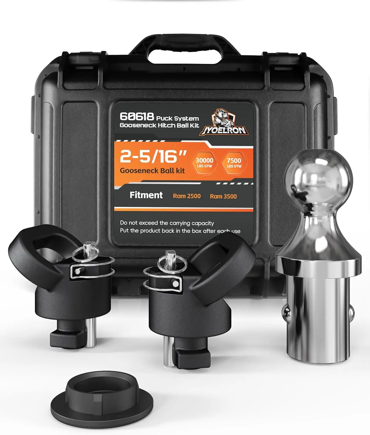 

60618 Комплект шариковых сцепцев с системой шайбы, шарик 2–5/16 дюймов, 30000 фунтов GTW, подходит для оперативной памяти 2013–2025 годов 2500 3500