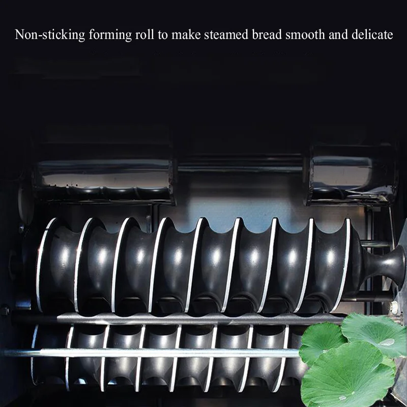 ماكينة صنع الخبز على البخار من الفولاذ المقاوم للصدأ التجارية بقوة 220 فولت، ماكينة العجين الكروية الكهربائية، تشكيل الخبز على البخار الأوتوماتيكية #2