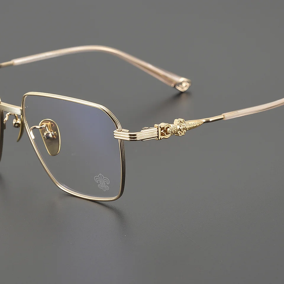 2026 Fashion Classic Luxury Brand Designer's Titanium Frame Eyeglasses for Men Retro Square Optical Kitchen That Women's Glasses