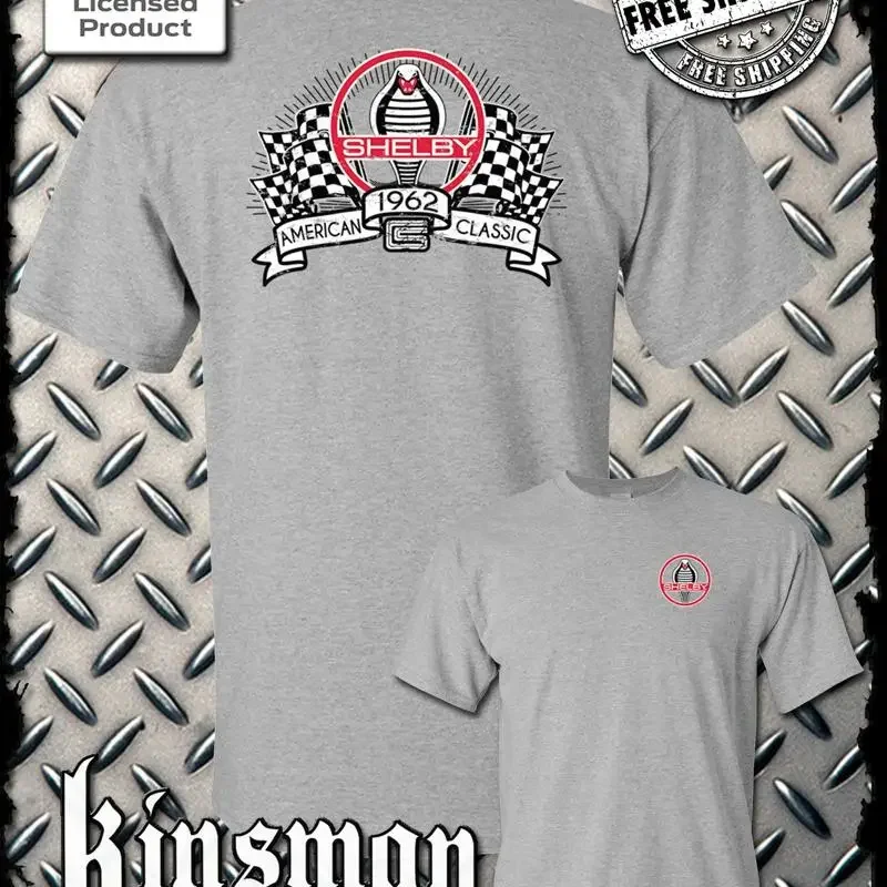 Carroll Shelby Racing Flags 2 Sided T Shirt