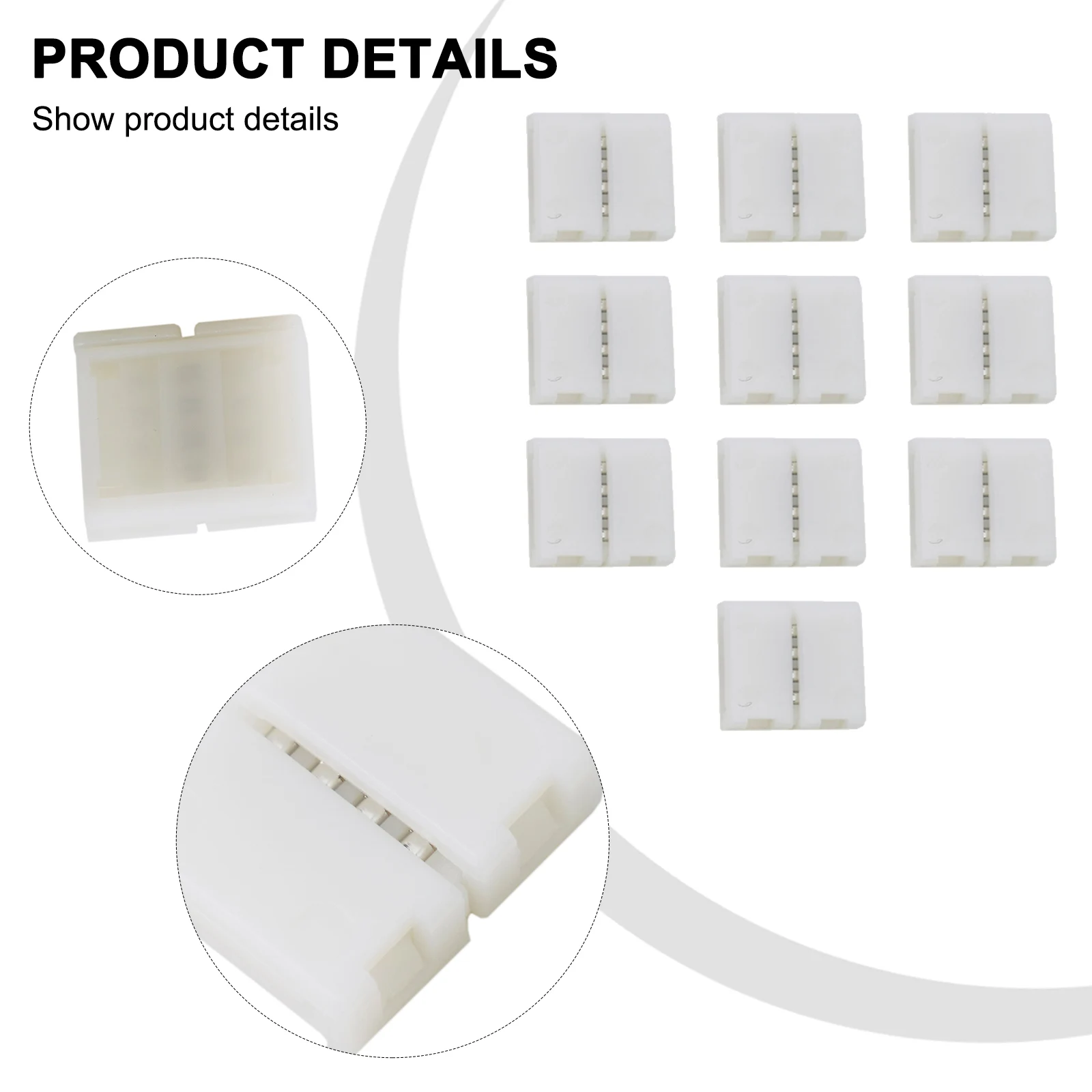 Led Light Connector Simplify Your LED Strip Installation with 10PCS Solderless Connector for 4 Pin 10mm RGB Strip