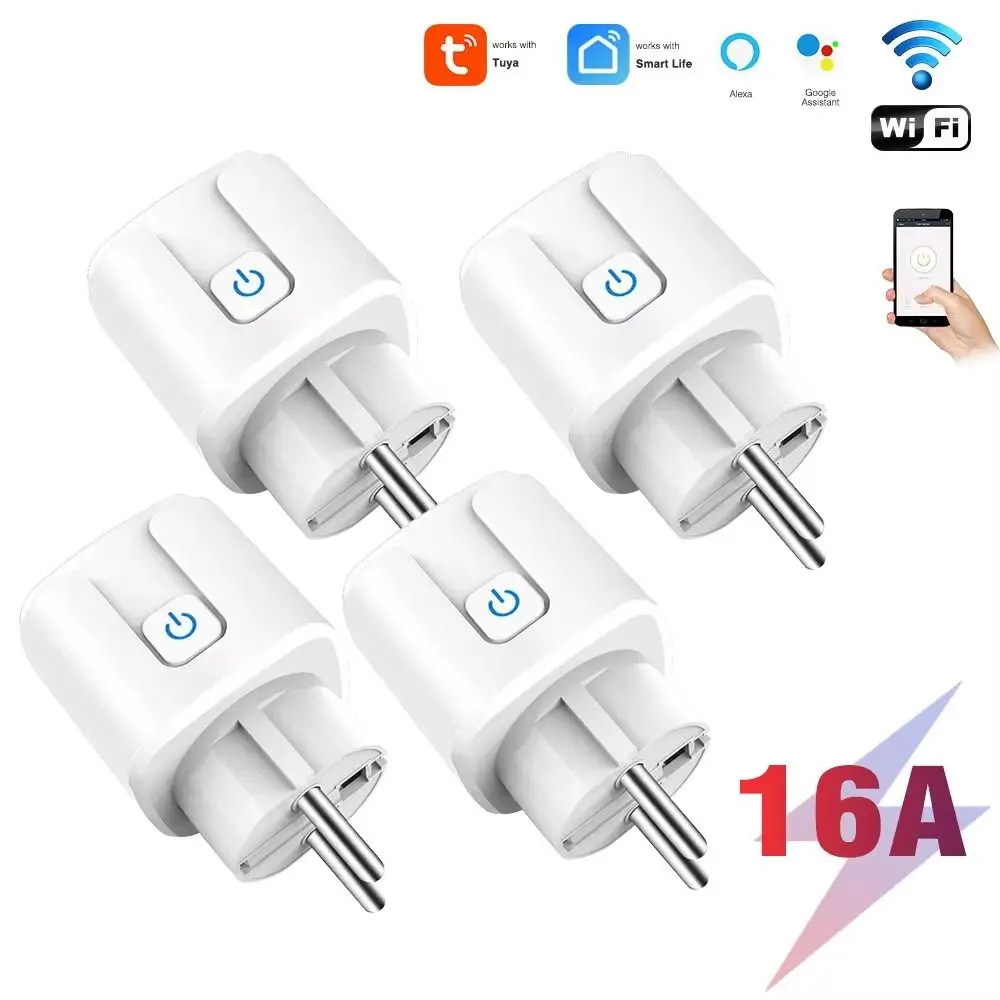 

New EU Smart Plug 16A Power Monitor Smart Socket Remote Voice Control Timer Function Power Outlet Smart Home
