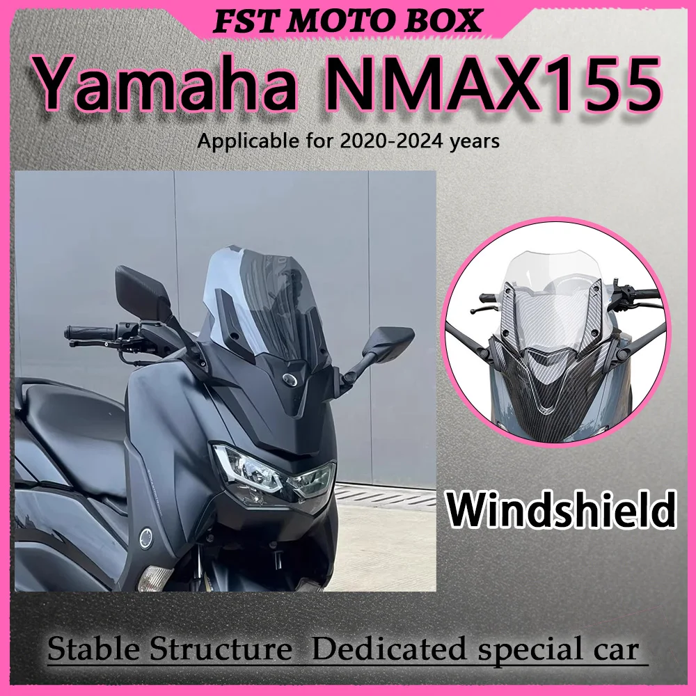 FOR YAMAHA NMAX155 20-24 ABS Front Fairing Kit with Heightened Windshield And Widened Chest Guard to Prevent Water Splashing