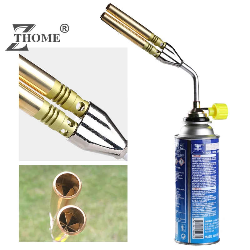 

Double Tube Welding Torch Flame Gas Torch Lighter Butane Burner Outdoor Camping BBQ Ignition Flamethrower Grill Tool