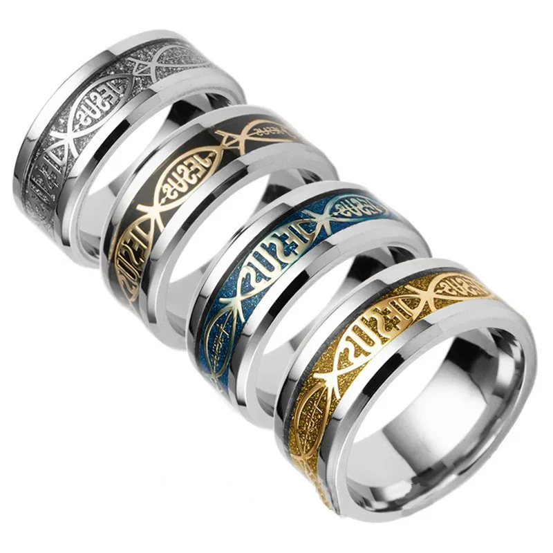 Hot Selling Printed Letter Titanium Steel Ring Simple Fashion For Women Men Jewelry Valentine' s day Gifts Size 6-13