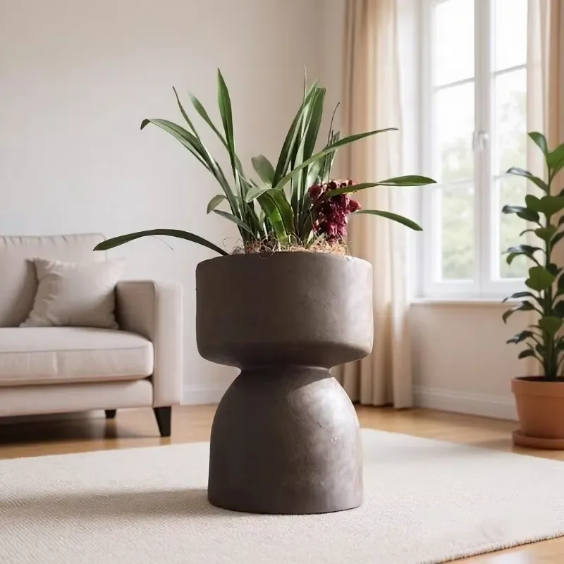 for MSH Handmade Commercial Grade Magnesium Tall Leg Planter Pot for Shopping Mall Cafe Greenery