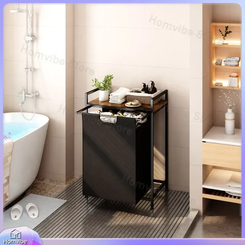 for Dirty Clothes Storage Basket Double Layer Removable Folding Laundry Hamper for Household Bathroom Organization
