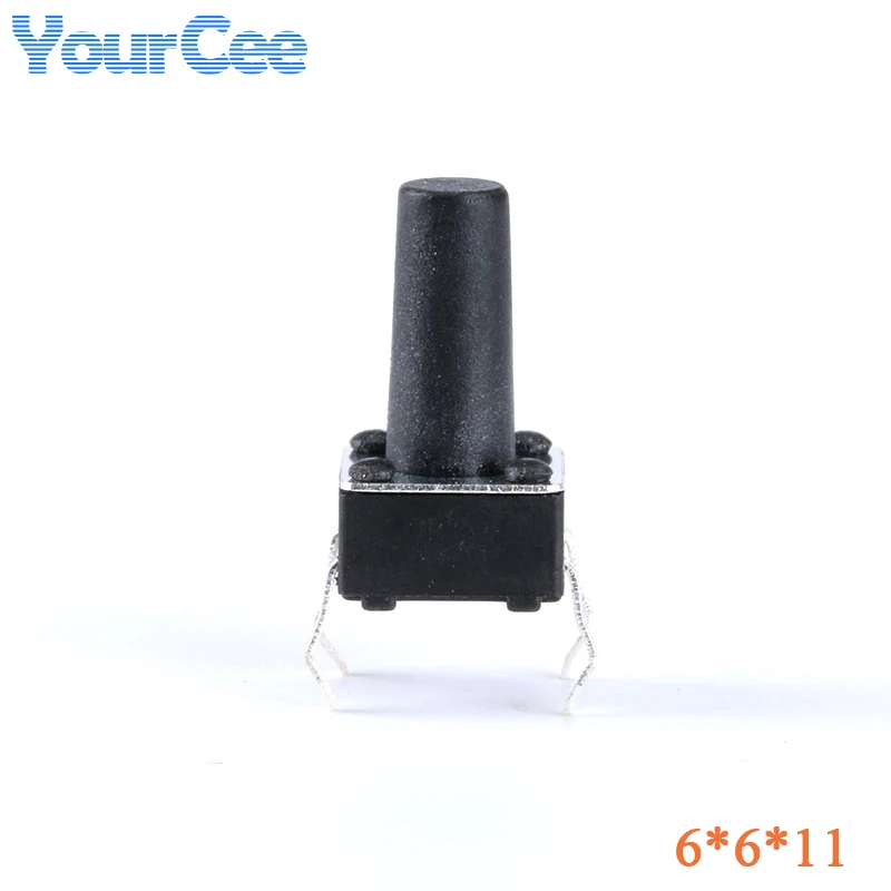 100PCS Mini Micro Switch Touch Tactile Push Button Switch 6×6 4.3/5/6/7/8/8.5/9/10/11/12/13/14/15MM Vertical 4 Pin Switch Cap
