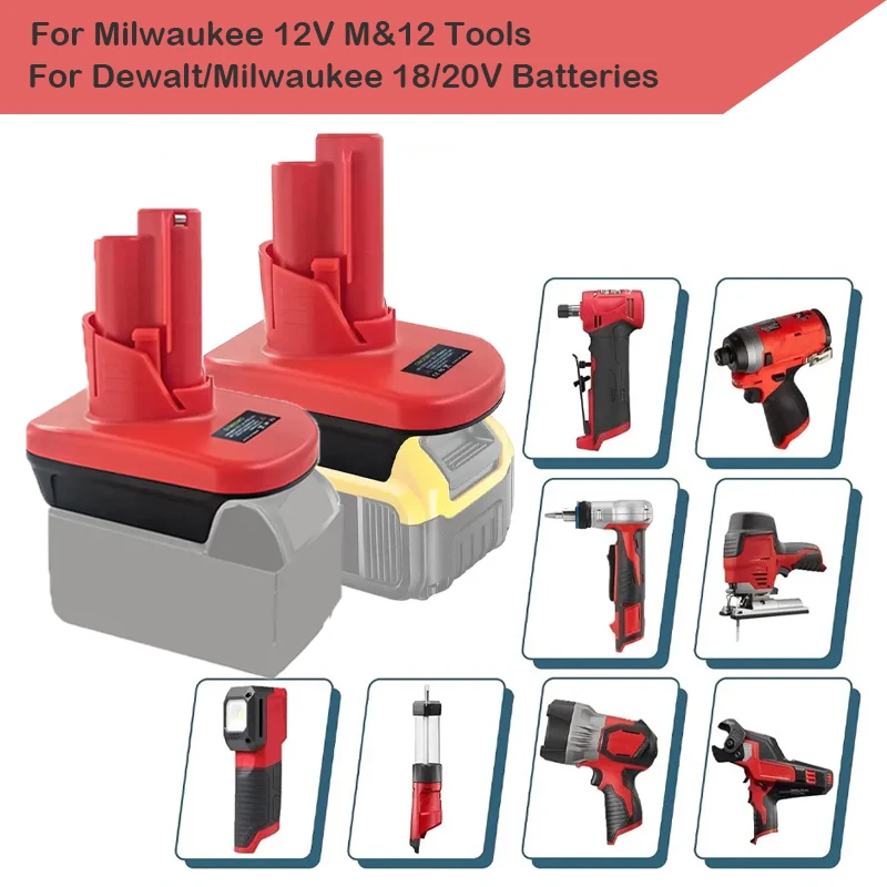 

Tool Adapter For Dewalt For Milwaukee 18V 20V Battery To For Milwaukee 12V Li-ion Battery Electrical Tools Battery Adapter