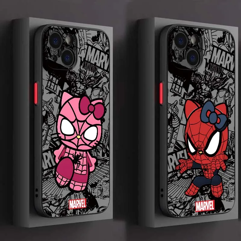 

Marvel Art Spider Man Phone Case For Apple iPhone 17 16 15 14 13 12 11 Air Pro Max Plus Mini Frosted Translucent