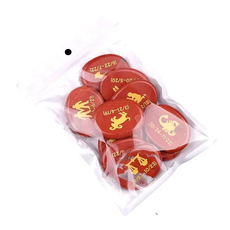 

Набор из 12 бусин из натуральных камней 30x44 мм с гравировкой 12 созвездий, камни для чакр, духовное исцеление, подарочный набор, 12 шт./компл.