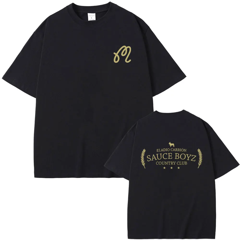 Rapper Eladio Carrion Sauce Boyz Country Club Merch 2026 T-shirt Men Women Hip Hop Fashion T Shirt Men's Oversized Streetwear