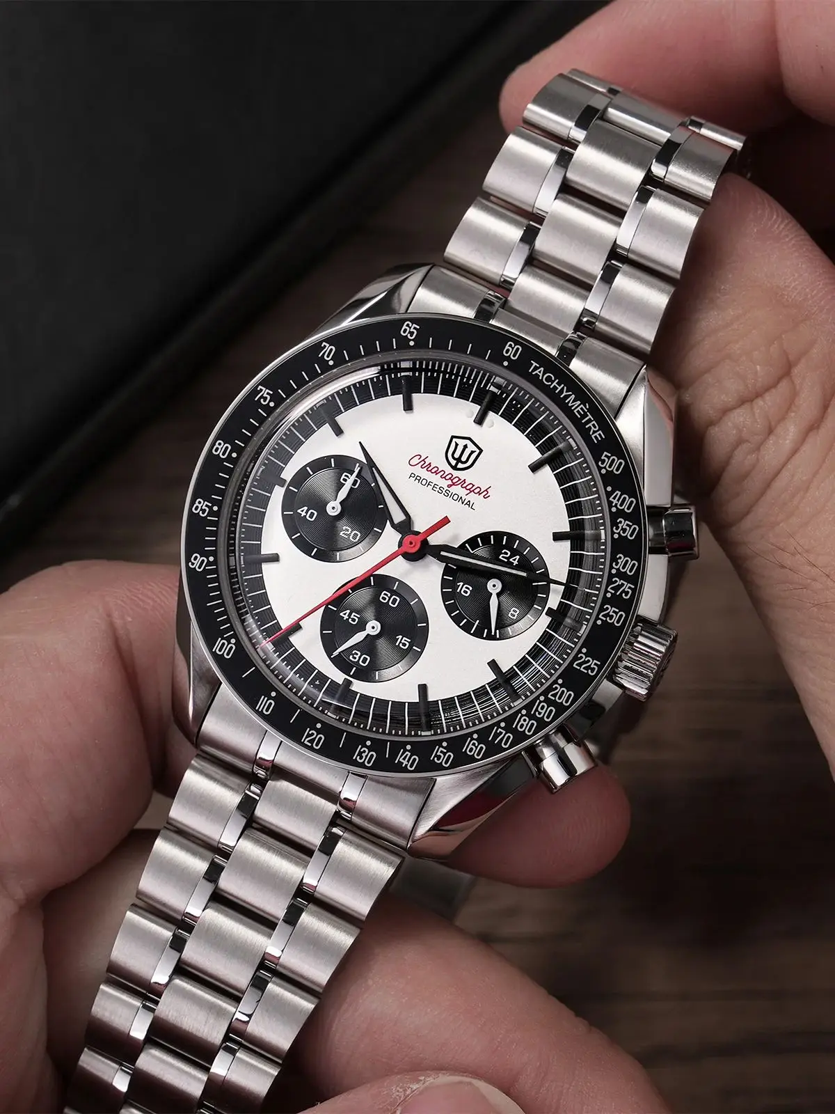 Watchdives WD1863 chronograaf horloge VK63 Sweep tweede mechanisch quartz uurwerk Bubble Sapphire 100M waterdichte vintage horloges - afbeelding 2