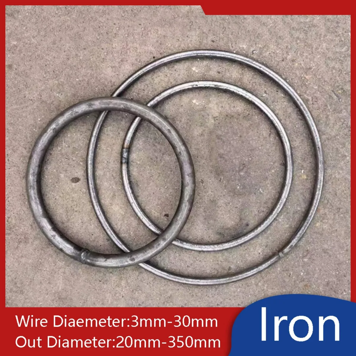 Iron O Ring Heavy-duty Solid Metal Welding Ring 20mm-350mm Out Diameter Round Rings 3mm-30mm Wire Diameter