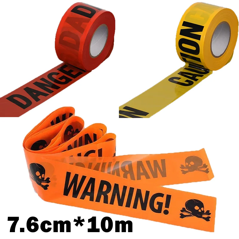 Caution Tape Halloween Warning Barrier Ribbon Non Adhesive Safety Tape Roll for Party Decor Haunted House Construction ﻿