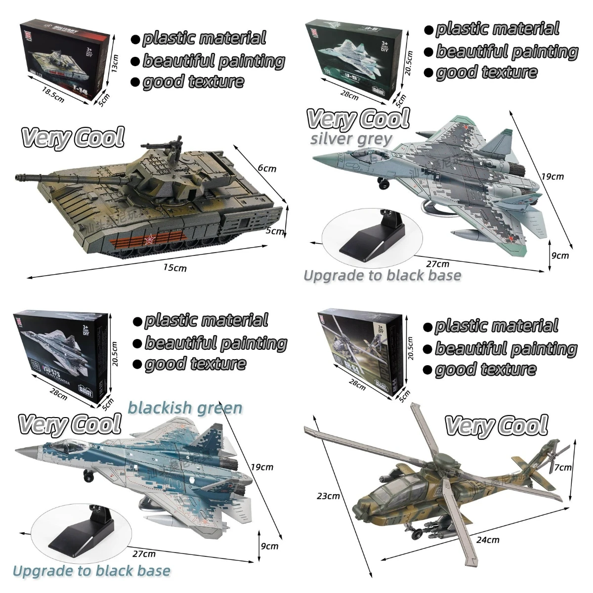 

ABS современная военная серия строительные блоки модель многоцелевой основной боевой танк T14 Fighter SU57 вертолет AH-64 игрушки для мальчика