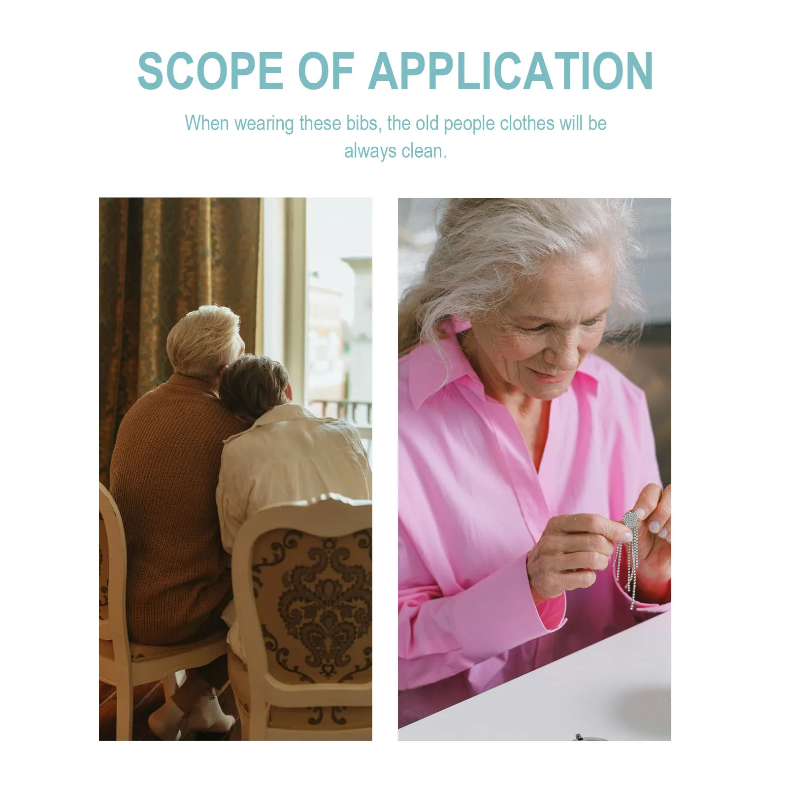 2 Stuks Liefde Hart Katoen Ouderen Slabbetjes Draagbare Waterdichte Voeden Lunch Handdoeken Gemakkelijk Gebruik Huidvriendelijke Comfortabele Verpleging Materialen