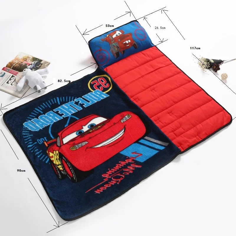 Mickey Minnie Mouse Frozen Princess Toddler Baby Nap Mat Pillow All-in-one Travel Boys Girls Sleeping Blanket Kids sleeping bag view 4